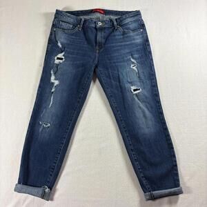 Distressed Skinny Jeans Guess Tag 31 Fits Like 32X24 Blue Denim Ripped Y2K